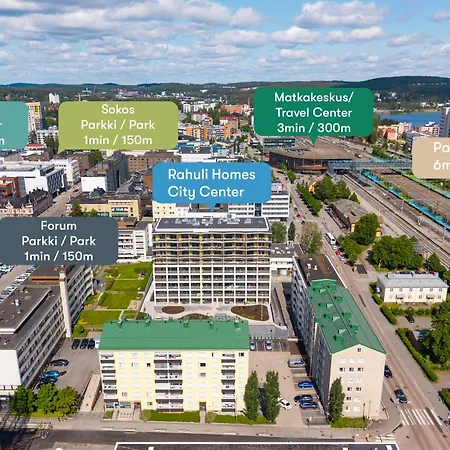 Rahulihomes Centre 1 Bedroom Terrace 100mb Wi-fi 3min Train Station * Jyväskylä