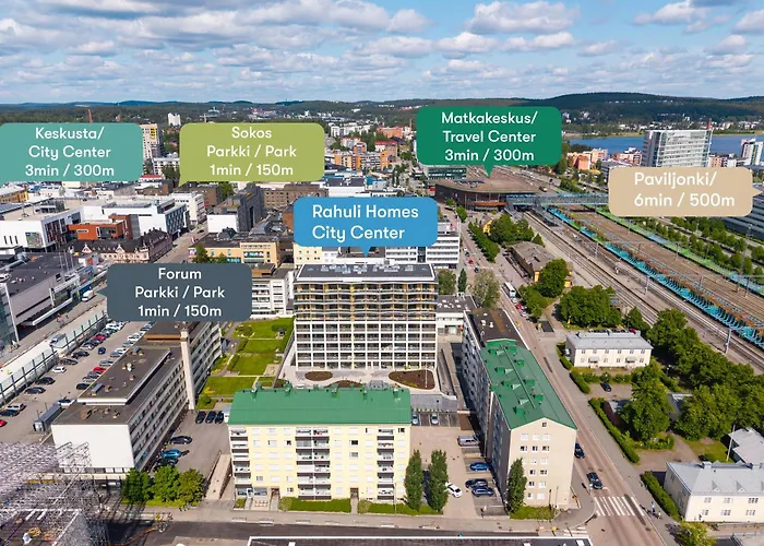 Rahulihomes Centre 1 Bedroom Terrace 100mb Wi-fi 3min Train Station * Jyväskylä